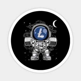 Astronaut Lifting Litecoin LTC Coin To The Moon Crypto Token Cryptocurrency Blockchain Wallet Birthday Gift For Men Women Kids Magnet